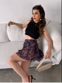 Kadın Desenli Şort etek - 6