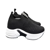 Aybaak 5006 Triko Taşlı Dolgu Topuk Kadın Ayakkabı Sneaker - 6
