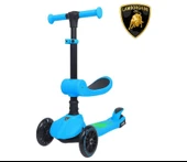Lamborghini L5 2in1 Mavi Oturaklı Işıklı 3 Tekerlekli Çocuk Scooter - 1