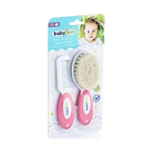 Babyjem Doğal Kıl Fırça Tarak Seti 519 Pembe - 1
