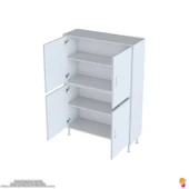 Modilayn İLKİM 90x138x32,5 cm Ekstra Düzen İçin Kullanışlı 4 Kapak 4 Bölmeli Banyo Mutfak Dolabı - 7