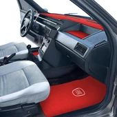 Fiat Tipo Tempra 5 Parça Nakışlı Kırmızı Oto Halı Paspas Fiat Tipo Tempra Torpido Koruma Halısı thumbnail 4