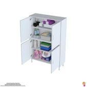 Modilayn İLKİM 90x138x32,5 cm Ekstra Düzen İçin Kullanışlı 4 Kapak 4 Bölmeli Banyo Mutfak Dolabı - 5