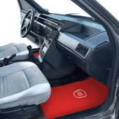 Fiat Tipo Tempra uyumlu 5 Parça Nakışlı Kırmızı Araç Oto Halı Paspas thumbnail 3