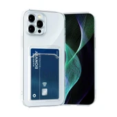 iPhone 15 Pro Max Kılıf Cardy Şeffaf Kartlık Cepli Kapak - 1