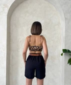 Kadın Kemerli Çok Şık Gabardin Şort - 6