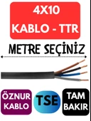 Öznur 4X10 TTR Kablo Metre Seçenekli (Siyah) - 1