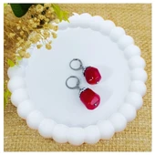 Mercan Doğal Taş & Zirkon Taşlı Kadın Küpe - 3