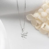 Vaoov 925 Ayar Gümüş Mineli Kanatlı Peri Kolye thumbnail 2