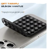 Ozmik ÇİFT TARAFLI, Silikon Vantuzlu Telefon Tutucu Tüm Cep Telefonu Modellerine Uygun Sök Tak - 4