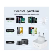 Ozmik Yeni Nesil Fast Charger 35W Çift TYP-C Portlu Pd Hızlı Şarj Adaptörü - 2