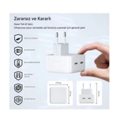 Ozmik Yeni Nesil Fast Charger 35W Çift TYP-C Portlu Pd Hızlı Şarj Adaptörü - 5