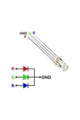 gözeler 5mm Rgb Led Ortak Anot 4 Pin Multicolor Diyot Işık Lamba Light thumbnail 3