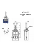 ROBİZ Mts-103 Mini Toggle Anahtar 3a 250v On / Off / On 3 Pin 3 Pozisyon Uyumlu - 8