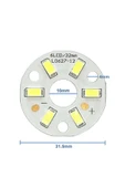 ROBİZ 5730 12v 3w 32mm Beyaz Led Modül Aluminyum Pcb 6 Led Lamba Aydınlatma Işık - 4