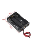 ROBİZ 3lü AAA Pil Kutusu Yuvası İnce Küçük Tip 3 Tane 1.5V Pil DC 4.5V Plastik Pil Tutucu 14cm Kablo - 5