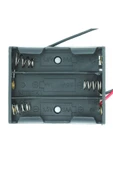 ROBİZ 3lü AAA Pil Kutusu Yuvası İnce Küçük Tip 3 Tane 1.5V Pil DC 4.5V Plastik Pil Tutucu 14cm Kablo - 3