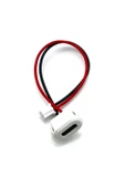 ROBİZ Type C Panel Montaj Dişi Soket 2 Pin 10cm Kablolu Beyaz Uzatma Konnektör Araba Kamera Oyuncak - 1