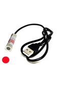 ROBİZ Usb Kablolu 5mW 650nm Nokta Çizgi Lazer Modül  1 Metre Kablo Lens ile Odak Ayarlı 12mm Çap - 8