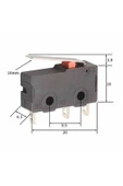 ROBİZ KW11-3Z-B Micro Switch Anahtar  16mm Kol 5A 250V Kollu NO NC SPDT Sınırlayıcı Momentary Buton - 3