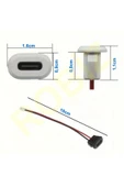 ROBİZ Type C Panel Montaj Dişi Soket 2 Pin 10cm Kablolu Uzatma Konnektör Araba Kamera Oyuncak Telefon Şarj - 8