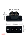 ROBİZ 220V 5A AC Dişi Power Giriş Soketi C7 2 Pin Panel Montaj Tip Elektrik Güç Kablo Bağlantı Konnektörü thumbnail 2
