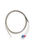 ROBİZ K Type Thermocouple 1 Metre Silindir Tip Başlık Sıcaklık Isı Sensörü 0C / 800C Paslanmaz Çelik Prob thumbnail 2