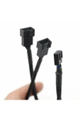 ROBİZ 1 to 2 Çoğaltıcı 25cm Fan Uzatma Kablosu Y Tip 4 Pin 3 Pin Bilgisayar Kasa Anakart Ekran Kartı thumbnail 2