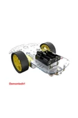 ARS Robotechnicals Demonte 2WD Akıllı Robot Araba Şasi Kiti  DIY Pleksi Tekerlek Motor Çizgi İzleyen Engelden Kaçma thumbnail 4