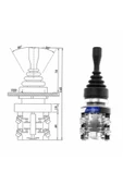 ROBİZ HKA1-41Y04 Joystick Latch 4 Yön NO Kumanda Kolu Kalıcı Kilitli 10A 250V Monolever Anahtar Switch - 8