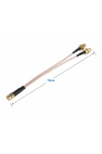 ROBİZ Y Tip RG316 15cm 1x Sma Erkek 2X Sma Dişi Kablo RF Uzatma Kablosu Altın Kaplama Soket 0-6GHz Wi-Fi - 8