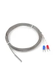 ROBİZ K Type Thermocouple 1 Metre Silindir Tip Başlık Sıcaklık Isı Sensörü 0C / 800C Paslanmaz Çelik Prob thumbnail 5