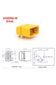 ROBİZ XT60PW Erkek Dişi Konnektör Soket Çift Pcb Tip Lehimlenebilir Lityum LiPo Pil Bağlantı Konnektörü thumbnail 7