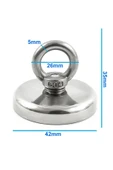 ROBİZ Knd42 Mıknatıs 65kg  N52 Halka Askı Taşıyıcı Çekici Super Güçlü Neodyum Dolap Ofis Ev Hobi Oyuncak - 3