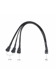 ROBİZ 1 to 3 Çoğaltıcı 25cm Fan Uzatma Kablosu Y Tip 4 Pin 3 Pin Bilgisayar Kasa Anakart Ekran Kartı thumbnail 2