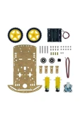 ARS Robotechnicals Demonte 2WD Akıllı Robot Araba Şasi Kiti  DIY Pleksi Tekerlek Motor Çizgi İzleyen Engelden Kaçma thumbnail 5