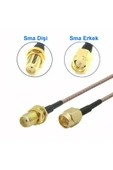 ROBİZ RG316 20cm Sma Erkek to Sma Dişi Kablo RF Uzatma Kablosu Altın Kaplama Soket 0-6GHz Wi-Fi Anten Fpv - 3