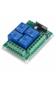 Alkatronik 433MHz RF 4 Kanal Röle Modül DC 12V 4 Buton Kumanda Kablosuz Motor Pompa Fan Lamba Perde Akıllı Ev - 7