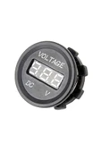 ROBİZ Su Geçirmez Dc 6V / 48V Voltmetre Yuvarlak Panel Tip Montajlanabilir Dijital Kırmızı Renk Led thumbnail 7