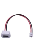 ROBİZ Type C Panel Montaj Dişi Soket 2 Pin 10cm Kablolu Beyaz Uzatma Konnektör Araba Kamera Oyuncak - 6