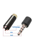ROBİZ 3.5mm Dişi Ses Soket Kutusu 4 Tel Kutuplu Aluminyum Jack Altın Kaplama Stereo Kulaklık - 4