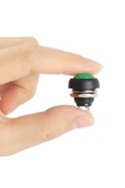 ROBİZ 12mm PBS-33B 2 Pin Push Buton Yeşil ON OFF 1A 250V Mini Yuvarlak Su Geçirmez Anahtar Momentary thumbnail 2