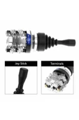 ROBİZ HKA1-41Y04 Joystick Latch 4 Yön NO Kumanda Kolu Kalıcı Kilitli 10A 250V Monolever Anahtar Switch - 7