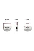 ROBİZ 4 Adet 10mm x 3mm Yuvarlak 3mm Havşa Delikli Mıknatıs Disk Neodyum Buzdolabı Ofis Yazı Not Tahtası - 8