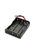 ROBİZ 3lü AAA Pil Kutusu Yuvası İnce Küçük Tip 3 Tane 1.5V Pil DC 4.5V Plastik Pil Tutucu 14cm Kablo - 6