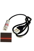 ROBİZ Usb Kablolu 5mW 650nm Kırmızı Çizgi Lazer Modül  1 Metre Kablo Lens ile Odak Ayarlı 12mm Çap thumbnail 5