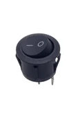 Alkatronik 23mm Yuvarlak 2 Pin Anahtar Buton Kcd1 Siyah Plastik Mini Açma Kapama On / Off - 1