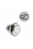 ROBİZ 16mm Metal Panel Montaj Düz Kafa Push Buton No Dc 6a 12v Ac 3a 250v Ip67 Su Geçirmez thumbnail 6