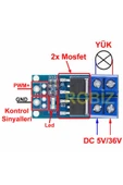ROBİZ 15a 400w Pwm Kontrollü Mosfet Anahtarlama Kartı Motor Led Selonoi - 4