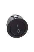 Alkatronik 23mm Yuvarlak 2 Pin Anahtar Buton Kcd1 Siyah Plastik Mini Açma Kapama On / Off - 6